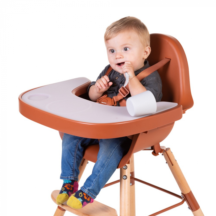 Tavita scaun de masa Childhome Evolu + Protectie din silicon, Ruginiu [4]