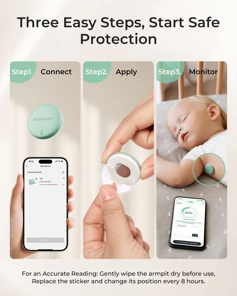 Termometru smart pentru bebelusi Momcozy T31 cu aplicatie [8]