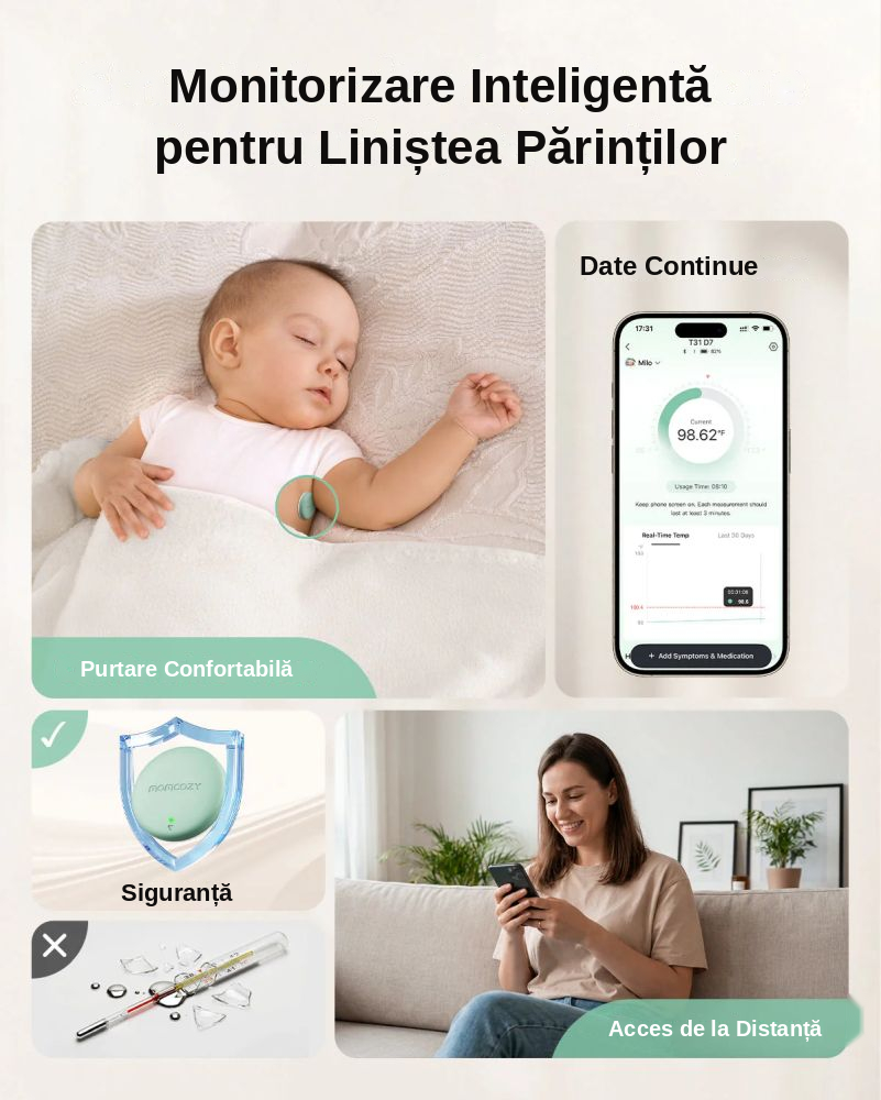 Termometru smart pentru bebelusi Momcozy T31 cu aplicatie [10]