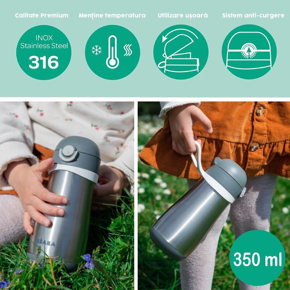 Termos Inox Beaba 350 ml Mineral Grey [4]