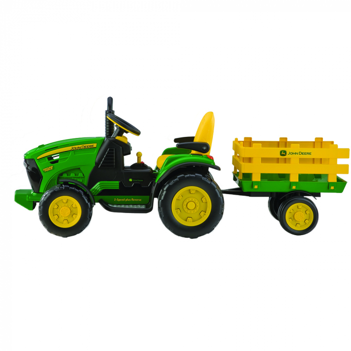 Tractor electric Peg Perego JD Ground Force w/trailer, 12V, 3 ani +, Galben /Verde [2]