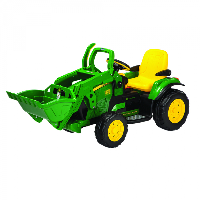 Tractor electric Peg Perego JD Ground Loader, 12V, +3 ani, Verde Galben