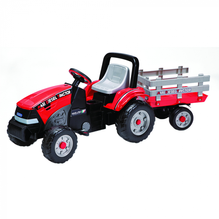Tractor Peg Perego Maxi Diesel, w/trailer, 2 ani +, Rosu / Negru [2]