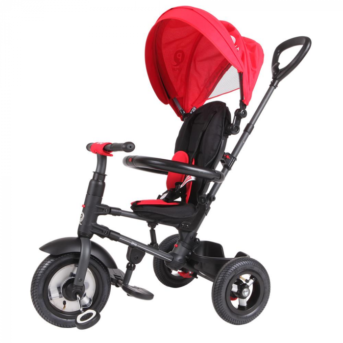 Tricicleta cu roti de cauciuc Qplay Rito Rubber Rosu [3]