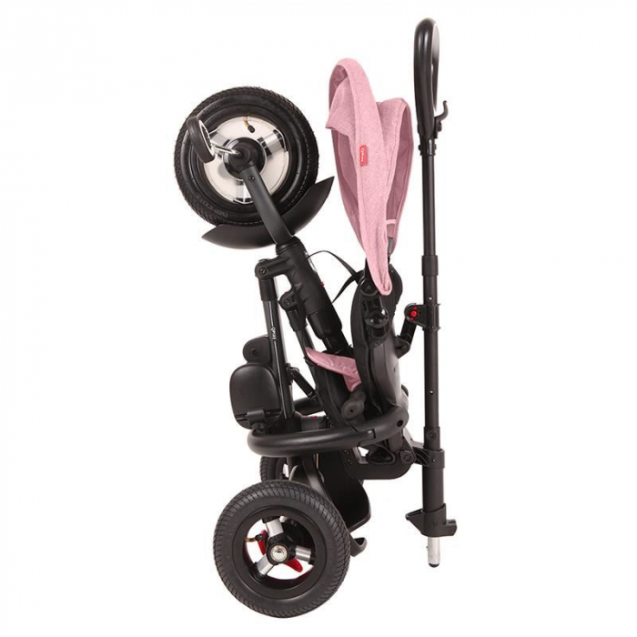 Tricicleta cu roti de cauciuc Qplay Rito Rubber Roz [9]