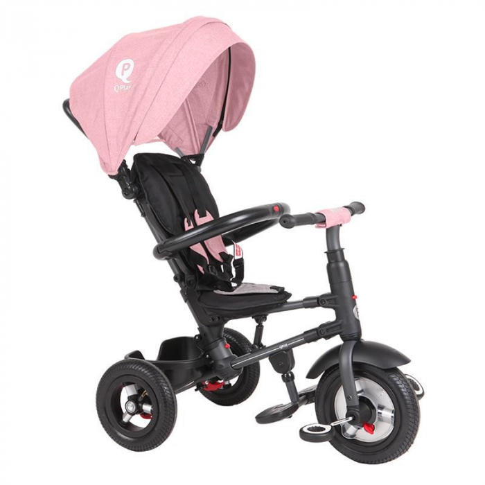 Tricicleta cu roti de cauciuc Qplay Rito Rubber Roz [6]