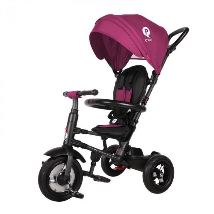Tricicleta cu roti de cauciuc Qplay Rito Rubber Violet [4]