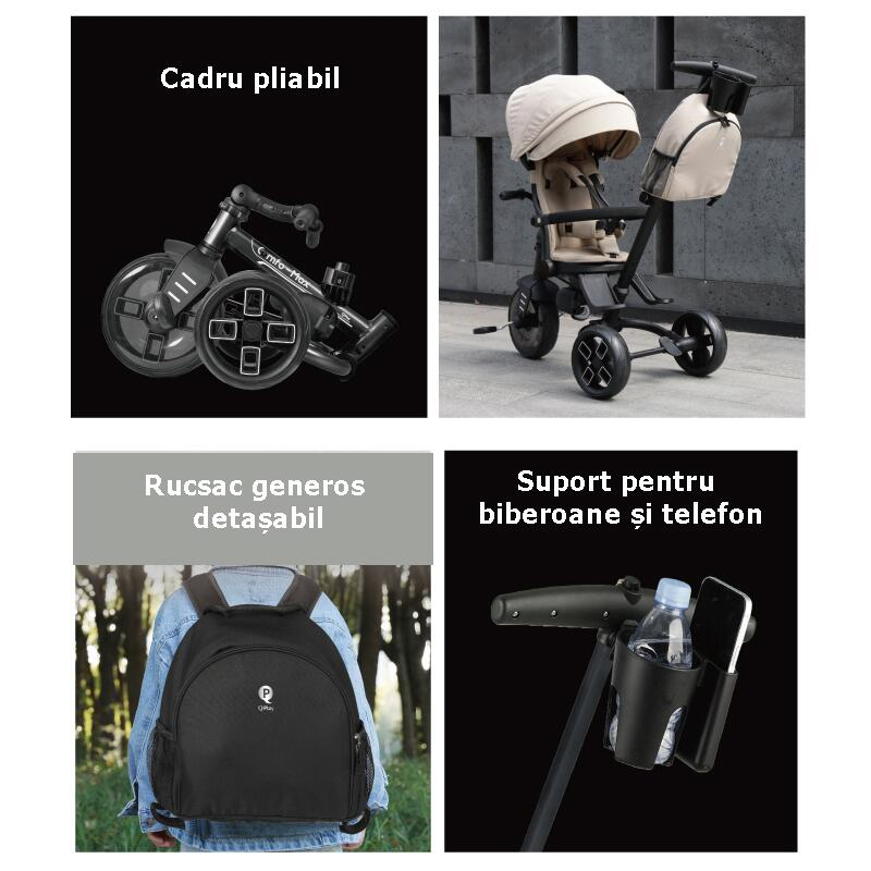 Tricicleta ultrapliabila Qplay Comfo Max Negru [11]