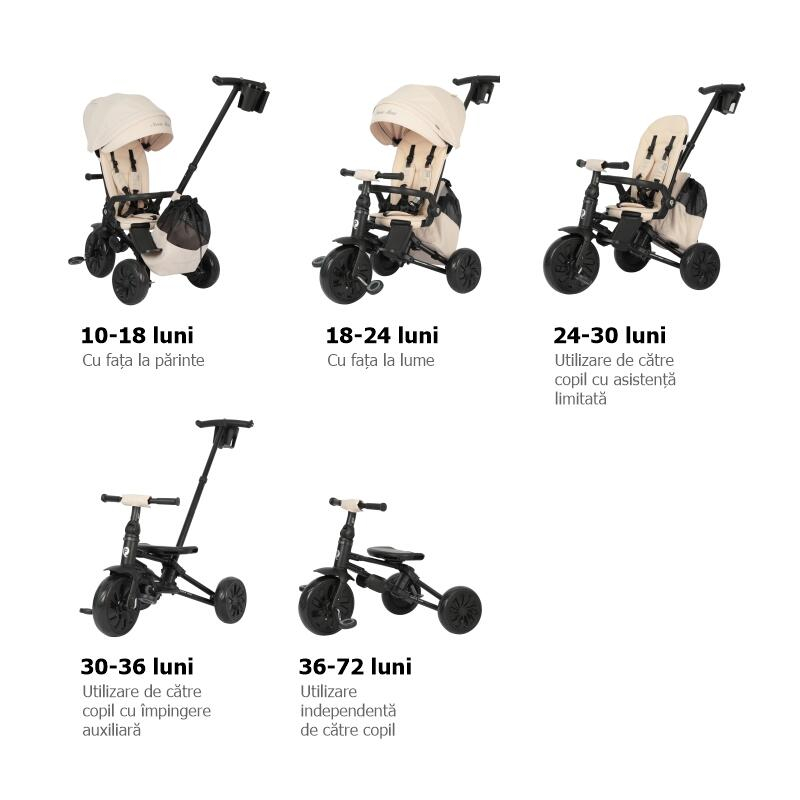 Tricicleta ultrapliabila Qplay Nova MAX Bej [13]