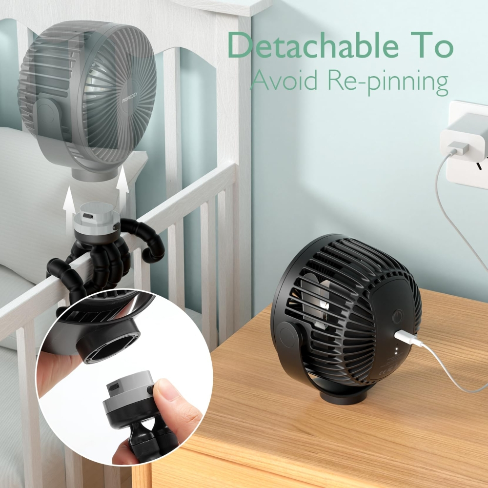 Ventilator portabil pentru carucior Momcozy Black [5]