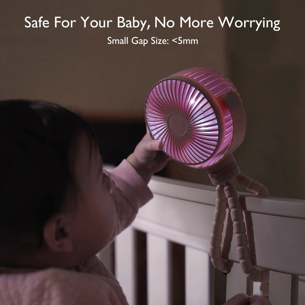 Ventilator portabil pentru carucior Momcozy Pink [2]