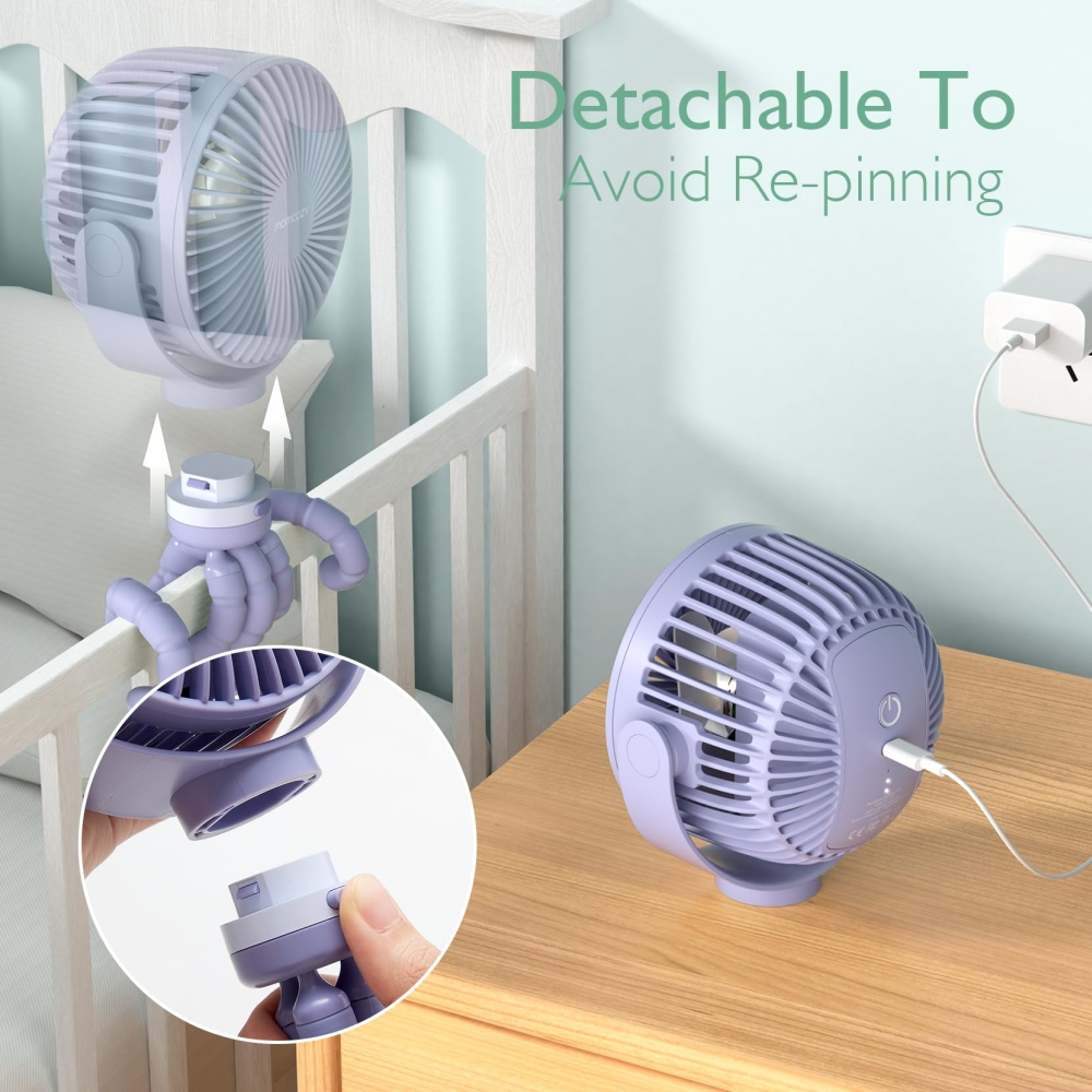 Ventilator portabil pentru carucior Momcozy Purple [4]