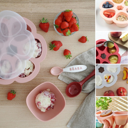 Recipient ermetic silicon multiportii 6x90 ml Beaba Windy Blue [4]