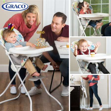 Scaun de masa Graco Snack N Stow Patchwork Grey [6]