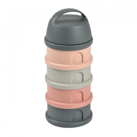 Recipient lapte praf 4 compartimente Beaba Mineral Grey/Pink [1]