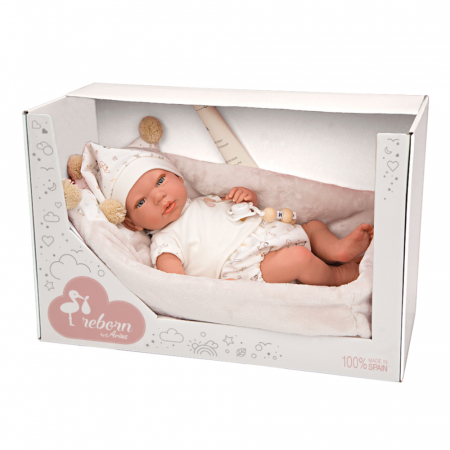 Papusa Reborn bebelus realist Arias Aday 40 cm si cos Beige [5]