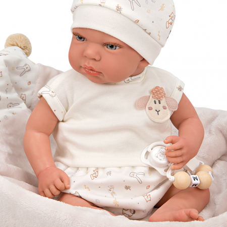 Papusa Reborn bebelus realist Arias Aday 40 cm si cos Beige [1]