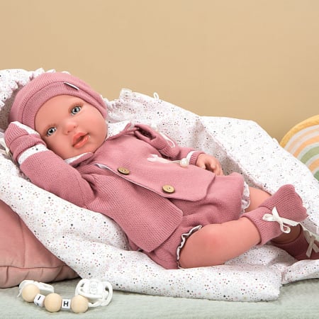 Papusa Reborn bebelus realist Arias Mia 45 cm si sac de dormit [5]