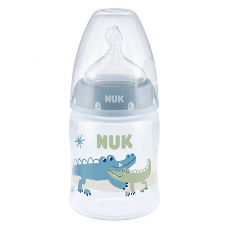 Biberoane tetine suzete - Biberon Nuk First Choice PP 150 ml Control Temperatura Tetina Silicon M 0-6 luni Crocodil