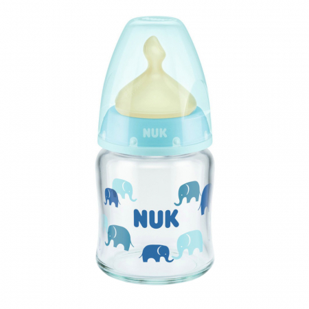 Biberon Nuk First Choice Sticla 120 ml Control Temperatura Tetina Latex M 0-6 luni Bleu [0]