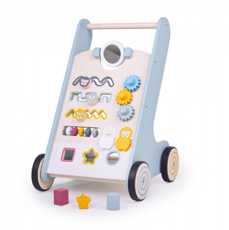 Jucarii bebelusi - Antemergator BIGJIGS Toys cu activitati (pastel)