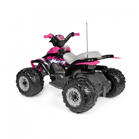 ATV Peg Perego Corral T-Rex, 330W, 12V, 3 ani +, Roz/ Negru [8]