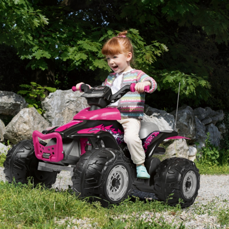 ATV Peg Perego Corral T-Rex, 330W, 12V, 3 ani +, Roz/ Negru [1]