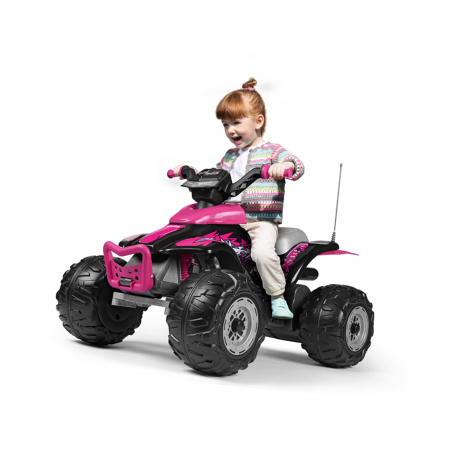 ATV Peg Perego Corral T-Rex, 330W, 12V, 3 ani +, Roz/ Negru [2]