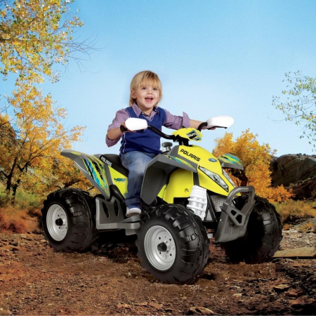 ATV Peg Perego Polaris Outlaw Citrus, 12V, 3 ani +, Galben / Gri [8]