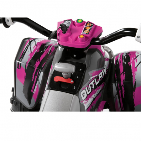 ATV Peg Perego Polaris Outlaw Pink Power, 12V, 3 ani+, Roz/Gri [2]