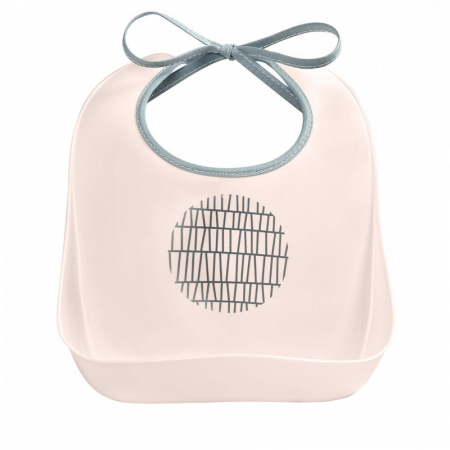 Articole hranire copii - Baveta plastic Beaba Pink