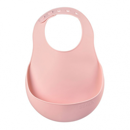 Articole hranire copii - Baveta silicon Beaba Old Pink