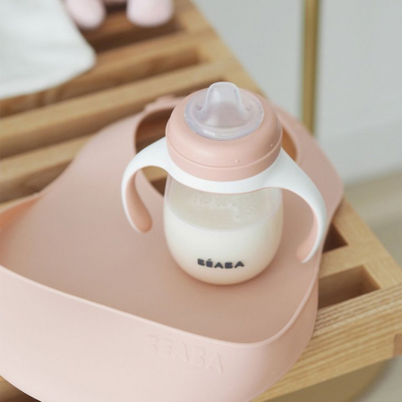 Baveta silicon Beaba Old Pink [3]