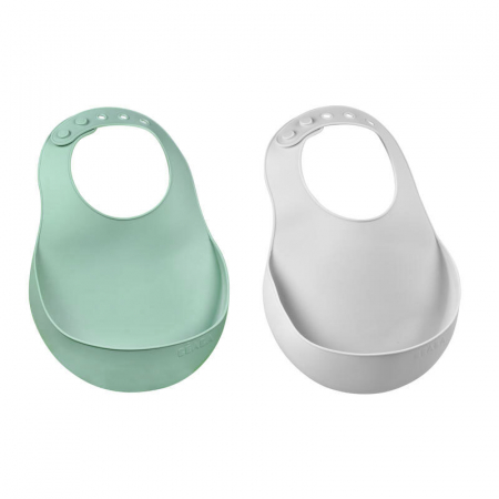 Set 2 Bavete silicon Beaba Light Mist/Sage Green [1]