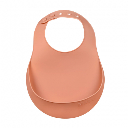 Articole hranire copii - Baveta silicon Beaba Terracotta