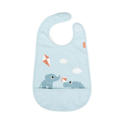 Articole hranire copii - Bavetica cu arici Done by Deer Playground Blue