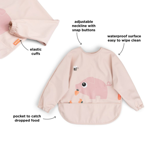 Bavetica cu maneci si buzunar Done by Deer Tiny Farm Powder [2]