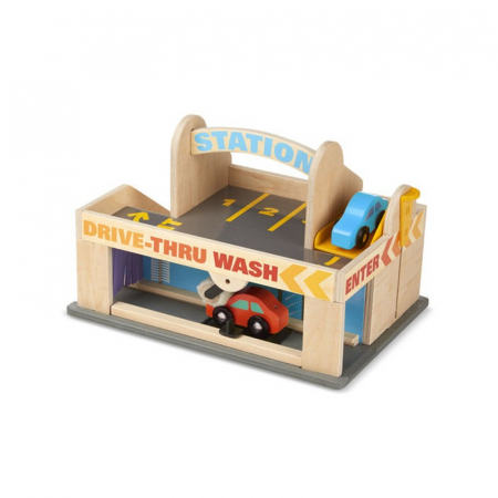 Masinute si motociclete - Benzinarie cu garaj Melissa and Doug