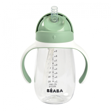 Biberoane tetine suzete - Cana cu pai din Tritan Beaba 300 ml Sage Green