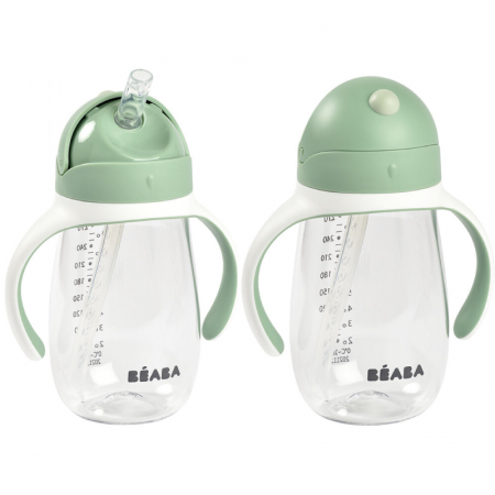Cana cu pai din Tritan Beaba 300 ml Sage Green [1]