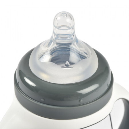 Biberon de invatare 2 in 1 din Tritan Beaba 210 ml Mineral Grey [2]