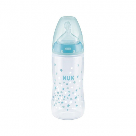 Biberon Nuk First Choice Plus Control Temperatura 300 ml Tetina Silicon M 0-6 luni Vernil [0]