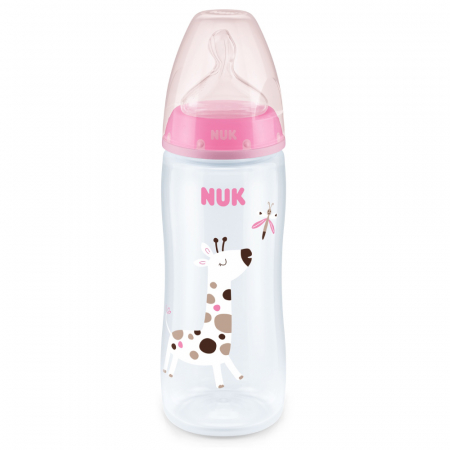Biberon Nuk First Choice PP 300 ml, Control Temperatura, Tetina Silicon M, 0-6 luni, Girafa [0]