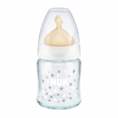 Biberon Nuk First Choice Sticla 120 ml Control Temperatura Tetina Latex M 0-6 luni Alb [0]