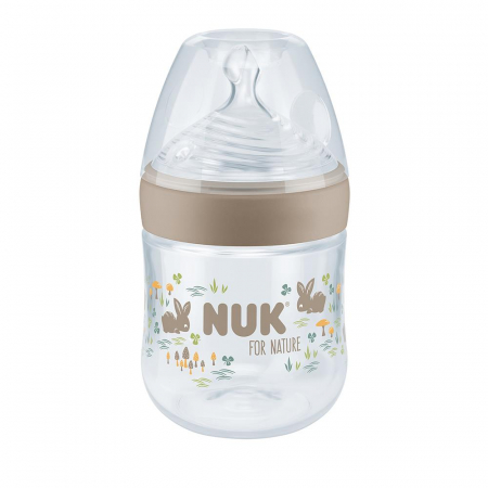 Biberon Nuk for Nature PP 150 ml, Control Temperatura, Tetina Silicon S, Crem [1]