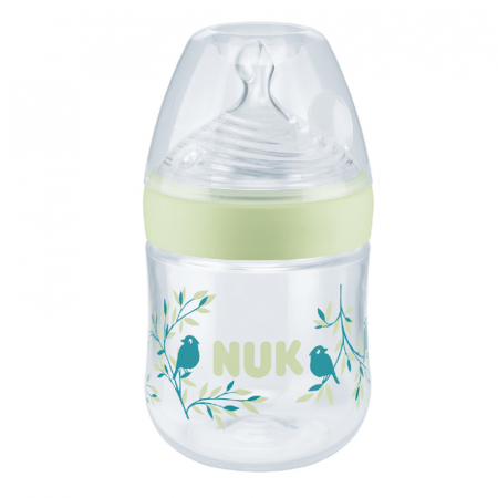 Biberon Nuk Nature Sense PP 150 ml Control Temperatura Tetina Silicon S 0-6 luni Verde [0]