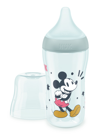 Biberoane tetine suzete - Biberon Nuk Perfect Match PP 260 ml Control Temperatura Tetina Silicon M 3 luni+ Gri Mickey