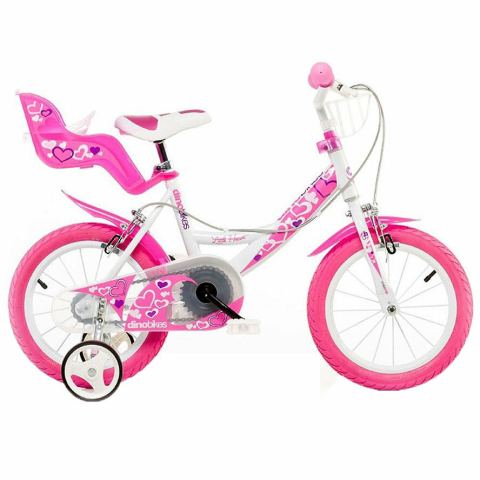 Biciclete copii - Bicicleta roz cu inimioare 14 inch