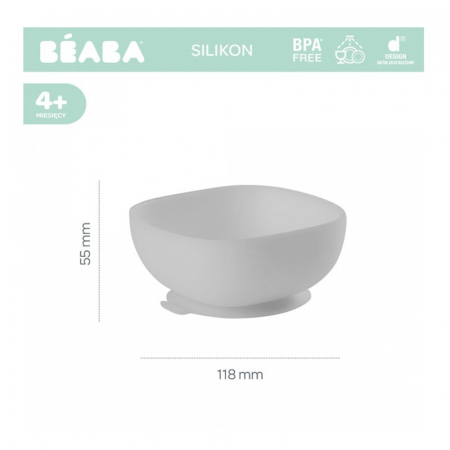 Bol silicon cu ventuza Beaba Grey [1]