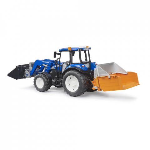Bruder - Tractor New Holland T5.120 cu incarcator frontal detasabil lada pentru basculat baloti si furci [5]